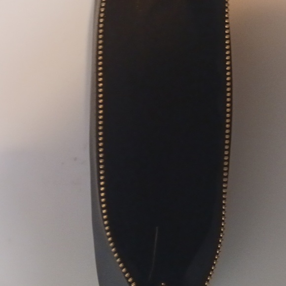 PU LeatherSmall Slim Cosmetic Pouch Storage Waterproof Zipper Pouch Black - Picture 2 of 4